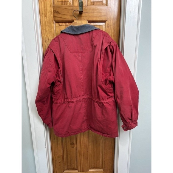 VTG Field & Stream Men’s Red Barn Work Chore Coat Gorpcore LG Corduroy Collar - Picture 9 of 16